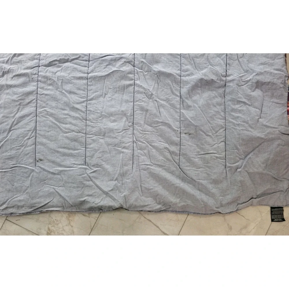 Vintage RALPH LAUREN Garrison Madras Plaid Reversible Comforter Made in USA Twin